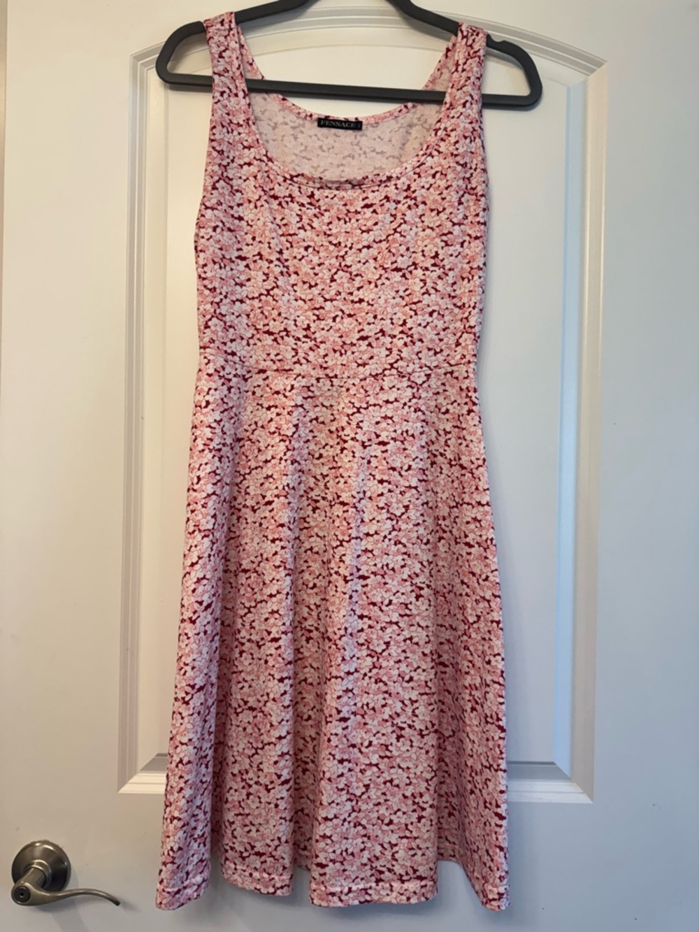 Pink Floral Sleeveless Asymmetrical Dress